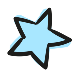 icon light blue doodle star